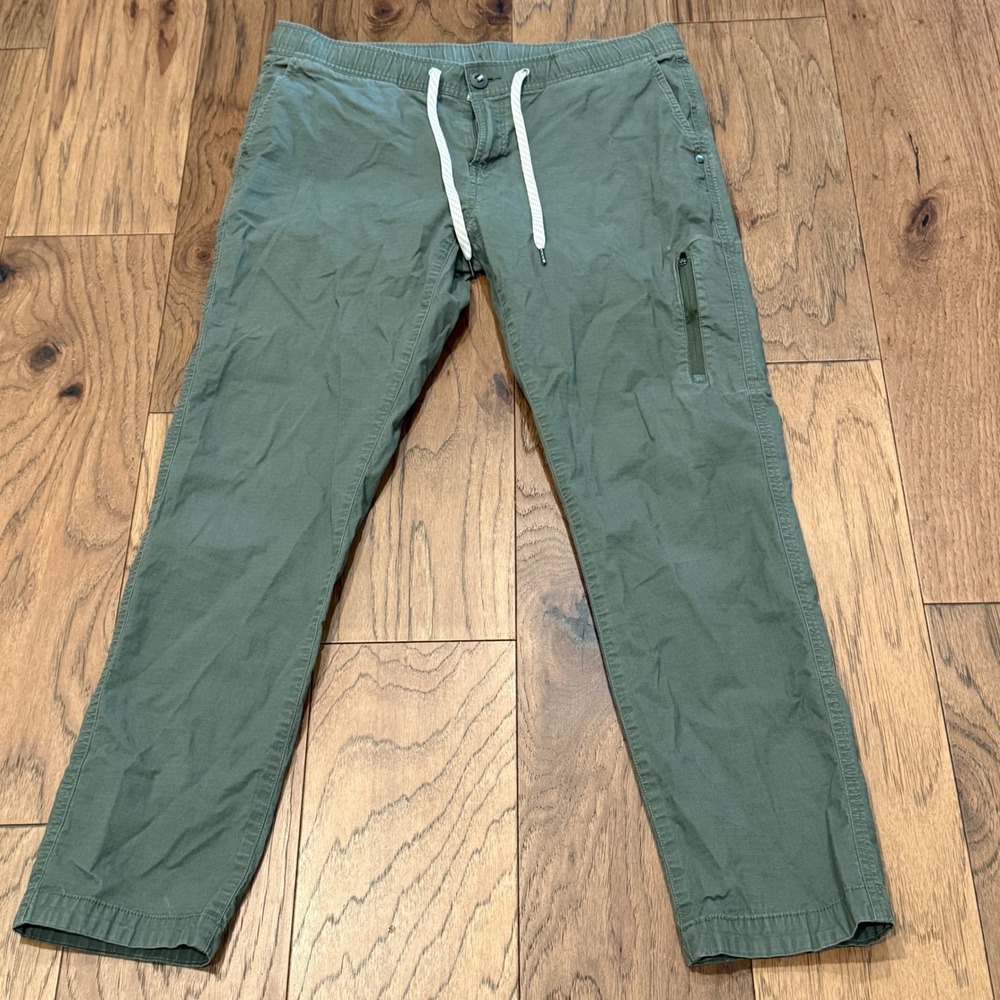 Vuori Ripstop Pants Womens Large Army Green Organic Stretch Utility Jogger